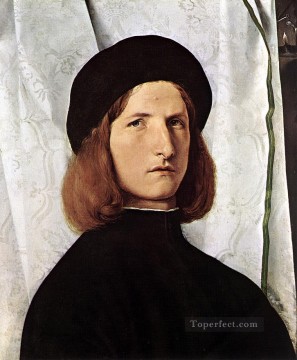  hombre Pintura - Retrato de un hombre1 Renacimiento Lorenzo Lotto